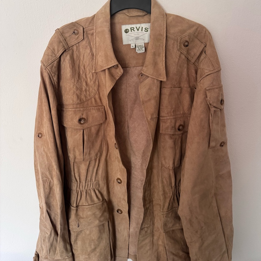 ORVIS Field Jacket XL Tan Suede Look